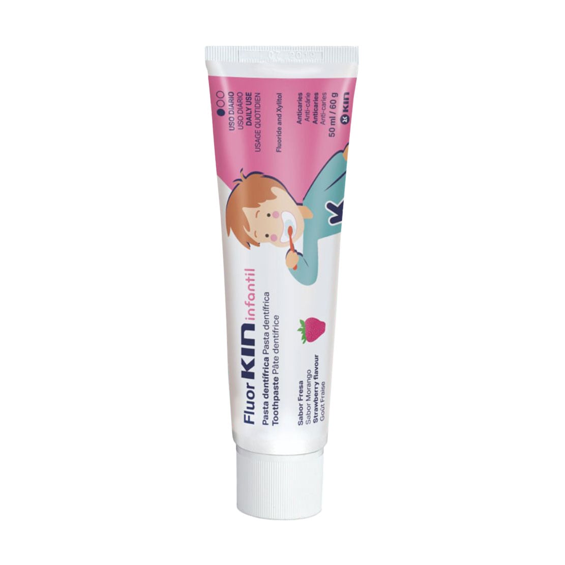 Дитяча зубна паста Kin Fluor Infantil Anticaries Toothpaste зі смаком полуниці, 50 мл