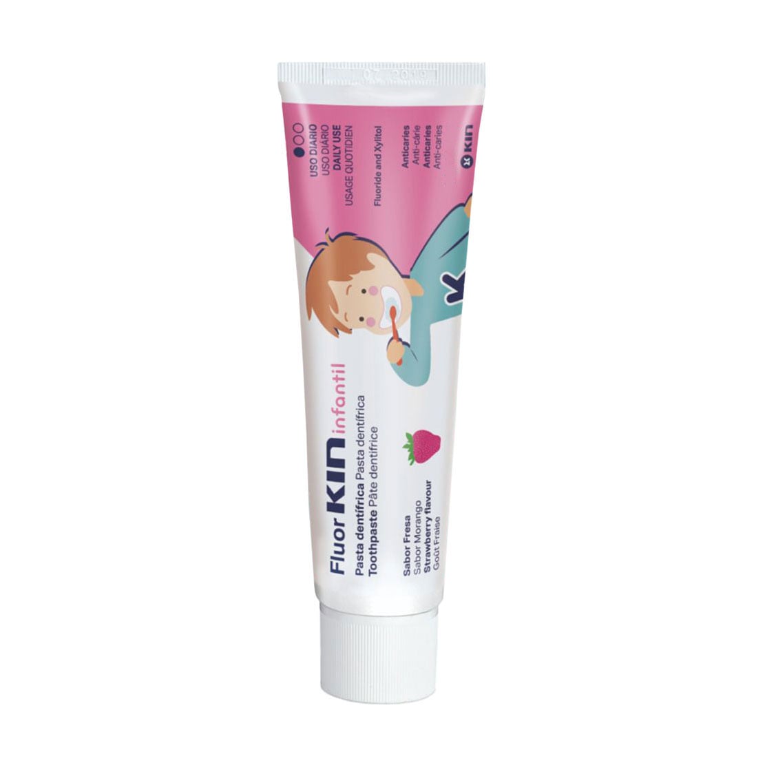 Дитяча зубна паста Kin Fluor Infantil Anticaries Toothpaste зі смаком полуниці, 100 мл