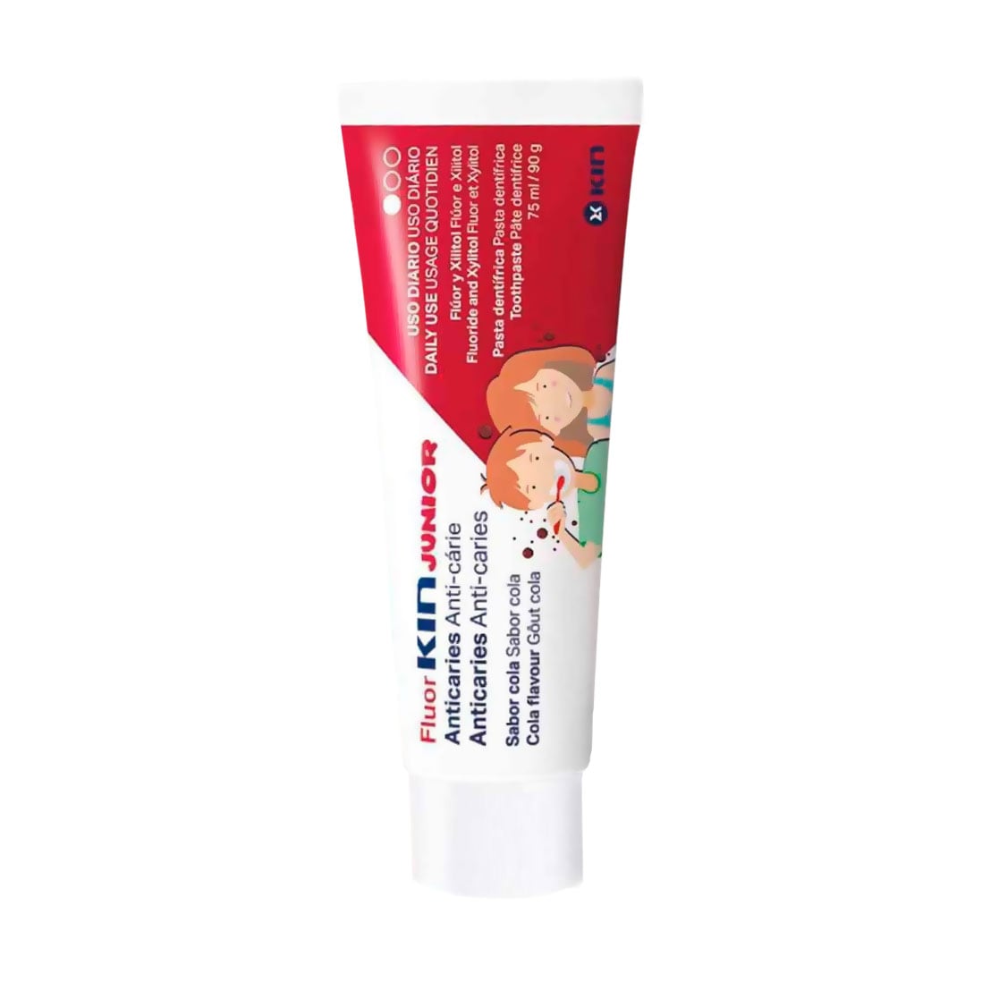Дитяча зубна паста Kin Fluor Junior Anticaries Toothpaste, від 6 років, зі смаком коли, 75 мл